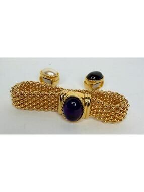 Elizabeth Taylor White Diamonds Bracelet w Magnetic Interchangeable Cabochons